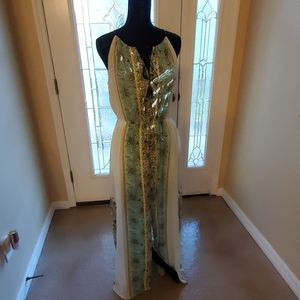 Floral front cut Maxi Dress